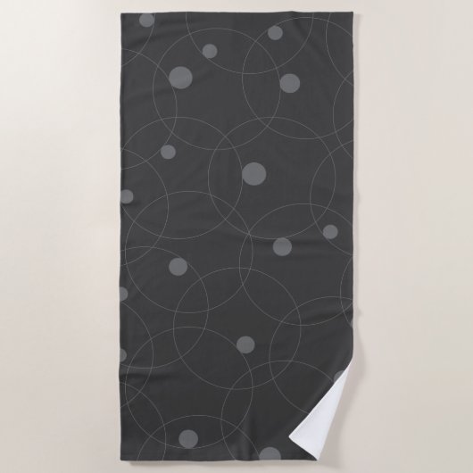 Serviette De Plage Moderne, simple, ludique, amusant motif de cercles (Devant)