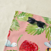 Serviette De Plage Moderne stylé tendance Fraise & Bee (En situation)