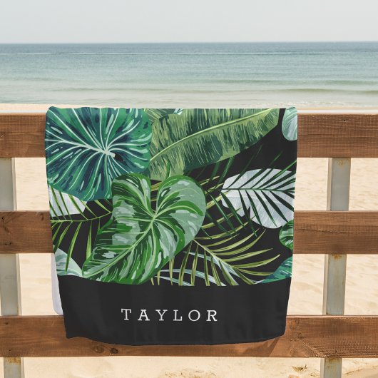 Serviette De Plage Moderne Tropical Botanique Personnalisé
