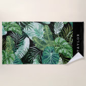 Serviette De Plage Moderne Tropical Botanique Personnalisé (Devant)