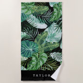 Serviette De Plage Moderne Tropical Botanique Personnalisé (Devant)