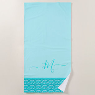 Serviette De Plage Moderne Tropical Turquoise Turquoise Aqua Blue Sea