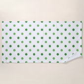 Serviette De Plage Moderne Vert à pois (Devant)