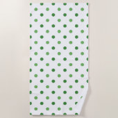 Serviette De Plage Moderne Vert à pois (Devant)