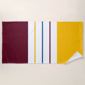 Serviette De Plage Modernes rayures ambrées à baies jaunes automnales (Devant)