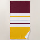 Serviette De Plage Modernes rayures ambrées à baies jaunes automnales (Devant)