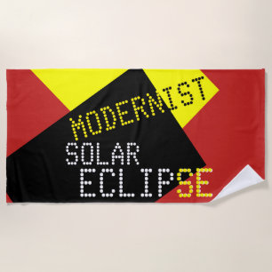 Serviette De Plage Modernist Solar Eclipse Funny personnalisable