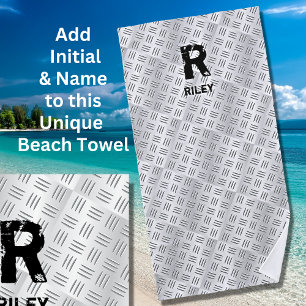 Serviette De Plage Modifier l'initiale, ajouter le nom, la plaque de