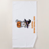 Serviette De Plage Moins De Trucs Plus De Traitements Cadeaux Hallowe (Devant)