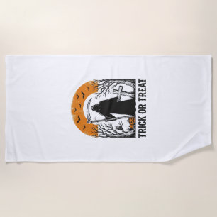 Serviette De Plage Moissonneur Halloween Trick Or Treat Vintage Épouv