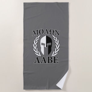 Serviette De Plage Molon Labe Spartan Guerrier Armor Casque sur une