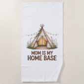Serviette De Plage Mom Is My Home Base (Devant)