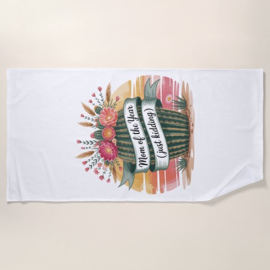 Serviette De Plage Mom Of The Year (Just Kidding) (Devant)