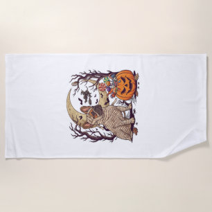 Serviette De Plage Momie d'Halloween Bouledogue Français Citrouille B