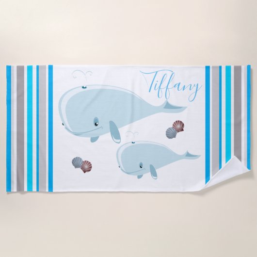 Serviette De Plage Momma et Baby Whale (Devant)