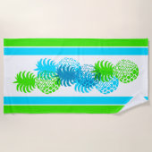 Serviette De Plage Momona Ananas Hawaiian striped Tropical -Cool (Devant)