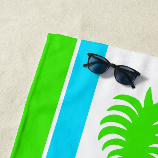 Serviette De Plage Momona Ananas Hawaiian striped Tropical -Cool (En situation)