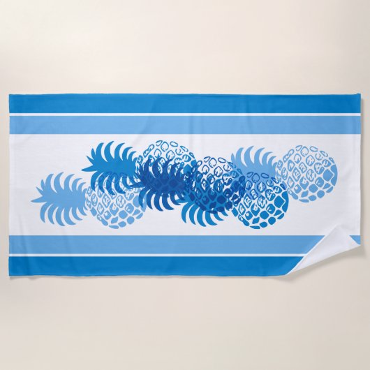 Serviette De Plage Momona Pineapple Hawaiian Striped Tropical - Indig (Devant)