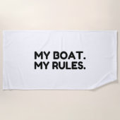 Serviette De Plage Mon Bateau. Mes règles (Devant)