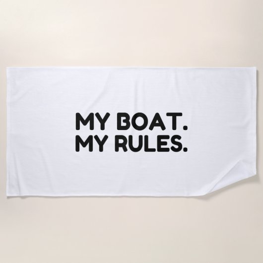 Serviette De Plage Mon Bateau. Mes règles (Devant)