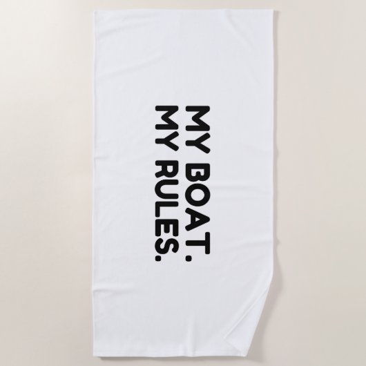 Serviette De Plage Mon Bateau. Mes règles (Devant)