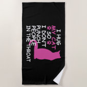 Serviette De Plage Mon Chat Et Les Gens Drôle (Devant)