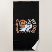 Serviette De Plage Mon chien est mon garçon Drôle Halloween (Devant)