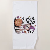 Serviette De Plage Mon chien est My Boo Halloween (Devant)