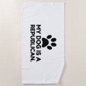 Serviette De Plage Mon Chien Est Un Républicain (Devant)