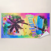 Serviette De Plage Mon coeur est à Miami Beach Towel (Devant)