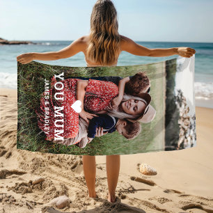 Serviette De Plage MON COEUR VOUS AIME MUM Fête des Mères Photo