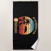 Serviette De Plage Mon Plan De Retraite Bitcoin Plage Coucher De Sole (Devant)