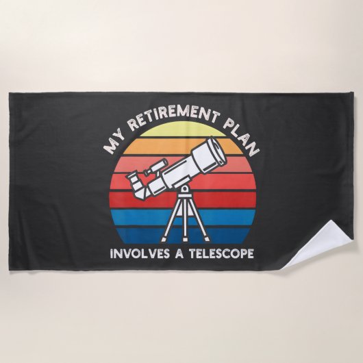 Serviette De Plage Mon plan de retraite implique un télescope (Devant)
