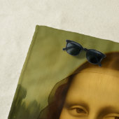 Serviette De Plage Mona Lisa soufflant de bulle rose (En situation)