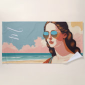 Serviette De Plage Mona Lisa Vibes de vacances (Devant)