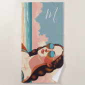 Serviette De Plage Mona Lisa Vibes de vacances (Devant)