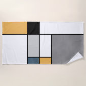 Serviette De Plage Mondrian inspiré (Devant)