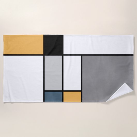 Serviette De Plage Mondrian inspiré (Devant)