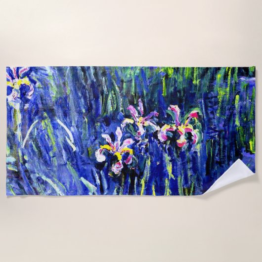 Serviette De Plage Monet - Irises (Devant)