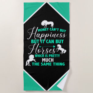 Serviette De Plage Money Can Buy Horses Vert Menthe
