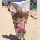 Serviette De Plage Monkey Hibiscus Ukelele Cute
