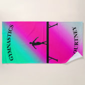 Serviette De Plage Monnaie de balance de gymnastique et Fuchsia (Devant)