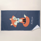 Serviette De Plage Monocle Hipster Red Fox (Devant)