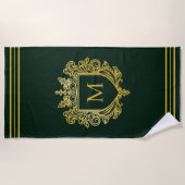 Serviette de plage Monogram Gold (Devant)