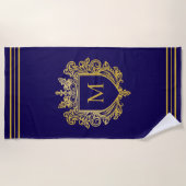 Serviette de plage Monogram Gold (Devant)