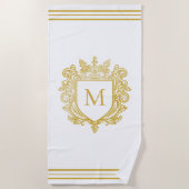 Serviette de plage Monogram Gold (Devant)