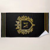 Serviette de plage Monogram Gold (Devant)