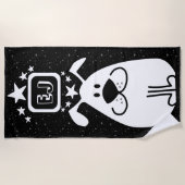 Serviette De Plage Monogram mignon Doodle Chien avec étoiles (Devant)