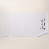 Serviette De Plage Monogram neutre | Minimalist stylish (Devant)