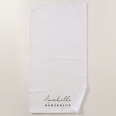 Serviette De Plage Monogram neutre | Minimalist stylish (Devant)